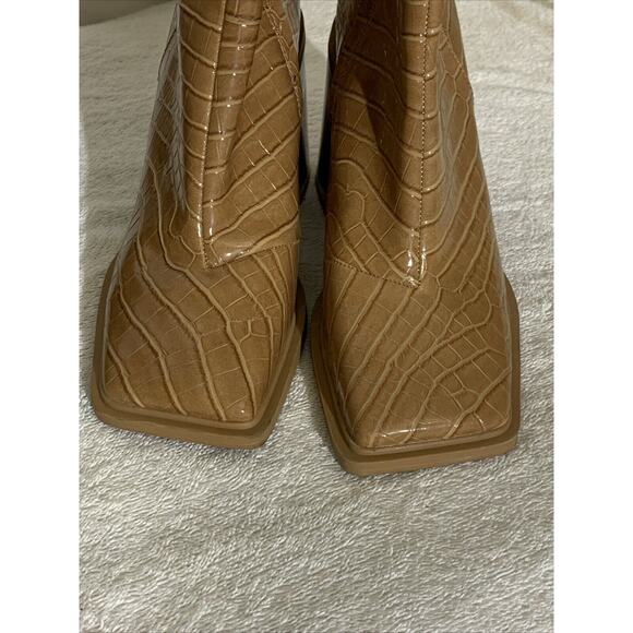 Circus By Sam Edelman Tan Layla Boots Booties Womens 7.5 New Crocodile - Picture 5 of 9